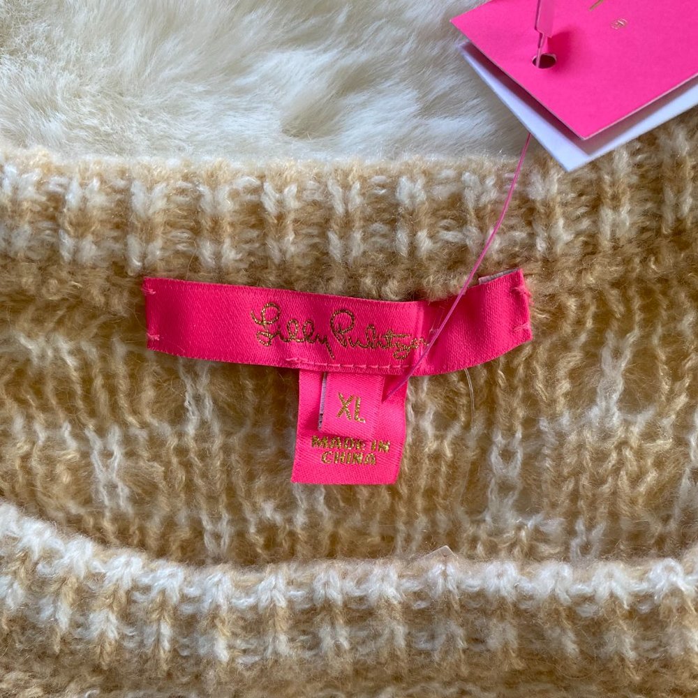 Lilly Pulitzer Sweater size XL CORABELLE Honeycomb Puff Blouson Sleeve NEW - Picture 10 of 12